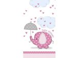 Tovaglia Da Festa Unica Per Baby Shower Con Disegno Di Elefante, Rosa SG5796 (Taglia Unica) (Rosa/Bianco)