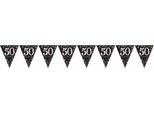 Amscan Scintillante Striscione Di 50° Compleanno SG9902 (Taglia Unica) (Nero/Oro)