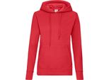 Fruit Of The Loom Lady Fit Pullover Mit Kapuze BC363 (S) (Rot)