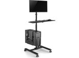 Supporto Professionale Carrello Per Monitor Tastiera Computer Regolabile In Altezza