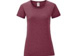T-Shirt Fruit Of The Loom Donna Iconic, Manica Corta PC3400 (2XL) (Colore Bordeaux)