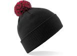 Cappello Invernale Da Bambina Beechfield Duo Extreme Snowstar RW243 (Taglia Unica) (Nero/Rosso)