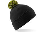Cappello Invernale Da Bambina Beechfield Duo Extreme Snowstar RW243 (Taglia Unica) (Nero/Lime)