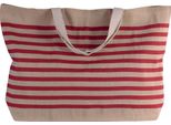 Kimood Juco Borsa Con Manico, Grande PC3520 (Taglia Unica) (Natura/Rosso)