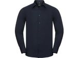 Camicia Da Uomo In Popeline Russell Collection, Manica Lunga, Easy-Care BC1018 (4XL) (Blu Navy)