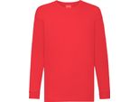Maglietta Fruit Of The Loom Per Bambini, Manica Lunga (2 Pezzi/Confezione) BC4270 (14-15 Anni (164)) (Rosso)