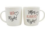 Something Different Mr Right/Mrs Always Right Set Di Tazze In Ceramica SD1902 (Taglia Unica) (Colorate)
