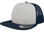 Cappello Trucker Unisex Atlantis Snap 90S, Visiera Piatta, 5 Pannelli AB451 (Taglia Unica) (Bianco/Blu Navy)