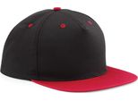Beechfield Unisex 5 Panel Contrast Snapback Cap (2Pcs/Pack) RW6721 (One Size) (Black/Classic Red)