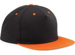 Beechfield Unisex 5 Panel Contrast Snapback Cap RW4072 (Taglia Unica) (Nero/Arancione)