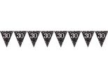 Amscan Bunting Con Numero 30, Disegno Oro Lucido SG9894 (Taglia Unica) (Nero/Oro)