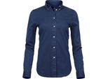 Tee Jays Damen Langarm Casual Twill Bluse PC3549 (L) (Indigo)