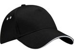 Beechfield Berretto Da Baseball Unisex Ultimate (2 Pezzi/Confezione) RW6700 (Taglia Unica) (Nero/Grigio Chiaro)