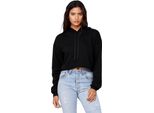 Bella + Canvas - Felpa Con Cappuccio In Pile Da Donna, Lunghezza Crop RW7060 (L) (Nero)