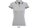 Sols 00578 | Polo Da Donna Pasadena - Colore: Grigio Melange/Navy - Taglia: M