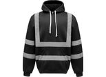 Felpa Con Cappuccio Hi Vis Reflective Yoko Uomo BC3938 (3XL) (Nero)