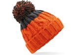 Beechfield Unisex Adulto Apres Beanie RW7276 (Taglia Unica) (Arancione/Grigio)