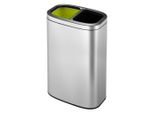 Eko - Cestino Oli-Cube Open Top Recycler 20+20 Litri - Acciaio Inox - Acciaio Inox Opaco