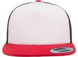 Cappello Trucker In Schiuma Flexfit By Yupoong, Frontale Bianco RW7571 (Taglia Unica) (Nero/Bianco/Rosso)