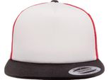 Cappello Trucker In Schiuma Flexfit By Yupoong, Frontale Bianco RW7571 (Taglia Unica) (Rosso/Bianco/Nero)