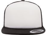 Cappello Trucker In Schiuma Flexfit By Yupoong, Frontale Bianco RW7571 (Taglia Unica) (Nero/Bianco/Nero)