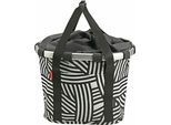 Klickfix 0303ZE Borsa City Bikebasket Zebra, 35X28X26Cm, Nero/Bianco