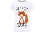 Grindstore Maglietta Da Donna Oh For Fox Sake GR1806 (L) (Bianco)