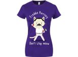 Grindstore Maglietta Da Donna Freddie Purrcury GR1817 (L) (Viola)