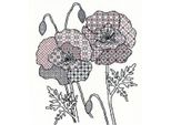 Bothy Threads Blackwork Set Punto Croce "Papavero"", 30X33Cm, Xbw4, Schema Punto Croce Contato"