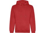Awdis - Felpa Con Cappuccio, Biologica Per Uomo RW7955 (2XL) (Rosso)