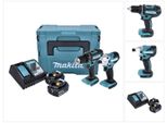 Kit Combinato A Batteria Makita Dlx 2339 J Trapano Avvitatore A Batteria Ddf 482 + Avvitatore A Percussione A Batteria Dtd 156 + 2X Batteria Ricaricabile 3,0 Ah + Caricabatterie + Makpac