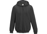 Giacca Con Cappuccio / Pullover Con Cappuccio / Felpa Con Cappuccio Con Zip RW180 (S) (Nero/Grigio Fumo) Awdis Da Uomo