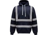 Yoko Felpa Con Cappuccio Hi Vis Reflective Da Uomo BC3938 (M) (Blu Navy)