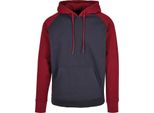 Build Your Brand - Felpa Con Cappuccio "Basic"" Da Uomo RW8065 (2XL) (Blu Navy/Bordeaux)"