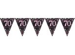 Amscan - Sparkling - Bandiere "Celebration"", 70° SG15274 (Taglia Unica) (Nero/Rosa)"