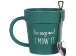 Something Different - Set Di Tazze "I Am Sexy And I Mow It"", Vaso Di Fiori SD3005 (Taglia Unica) (Verde/Argento)"