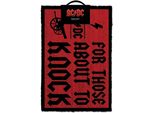 Ac/Dc - Tappetino Per Porta "For Those About To Knock"" PM682 (Taglia Unica) (Rosso Scuro/Nero)"