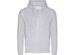 Awdis - Felpa Con Cappuccio Con Zip Integrale In Cotone Organico Per Uomo/Donna Unisex RW7979 (2XL) (Grigio Screziato)