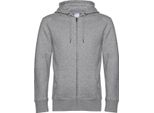 B&C - Felpa Con Cappuccio A Zip Intera Da Uomo RW7936 (2XL) (Grigio Screziato)