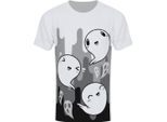 Grindstore - Maglietta "Happy Spooks"" Da Uomo GR2476 (L) (Bianco/Nero/Grigio)"