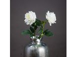 Hill Interiors - Fiore Artificiale, Rosa Da Giardino HI3766 (Taglia Unica) (Bianco/Verde)