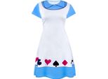 Alice Nel Paese Delle Meraviglie - Costume Da Donna NS5229 (S) (Bianco/Blu)