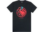 Game Of Thrones - Maglietta "Draghi Del Ghiaccio E Del Fuoco"" Da Uomo NS5288 (L) (Nero)"