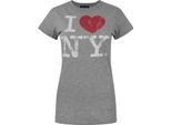 Junk Food - Maglietta "I Love New York"" Da Donna NS6242 (S) (Grigio)"