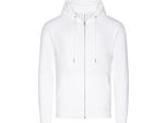 Awdis - Felpa Con Cappuccio Con Zip A Tutta Lunghezza, In Cotonelogico Per Uomo PC4334 (Xs) (Bianco Neve)