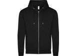 Awdis - Felpa Con Cappuccio Con Zip A Tutta Lunghezza, In Cotonelogico Per Uomo PC4334 (Xs) (Nero)