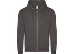 Awdis - Felpa Con Cappuccio E Zip Integrale In Cotonelogico Da Uomo PC4334 (2XL) (Antracite)