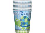 Unique Party - Tazza Monouso (Confezione Da 8) SG16602 (Taglia Unica) (Blu/Verde)