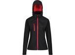 Regatta - Giacca Softshell "Venturer"" Con Cappuccio Da Donna PC4255 (38 It) (Nero/Rosso)"