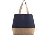 Kimood - Borsa Per La Spesa, Tela Di Iuta PC3812 (Taglia Unica) (Blu Patriota/Naturale)